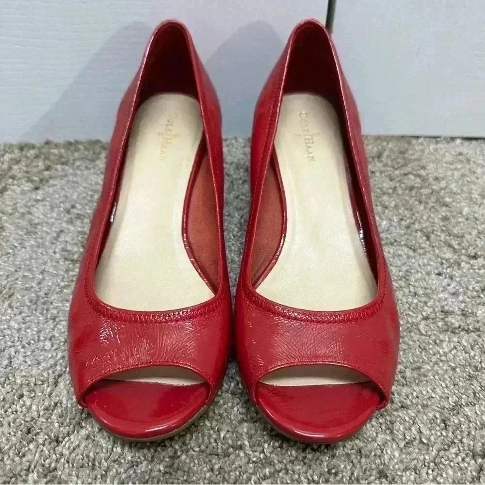 Cole Haan Red Espadrille Wedge Flats